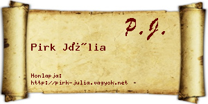 Pirk Júlia névjegykártya