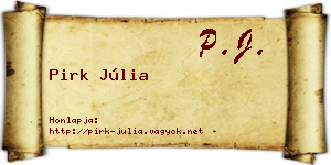 Pirk Júlia névjegykártya